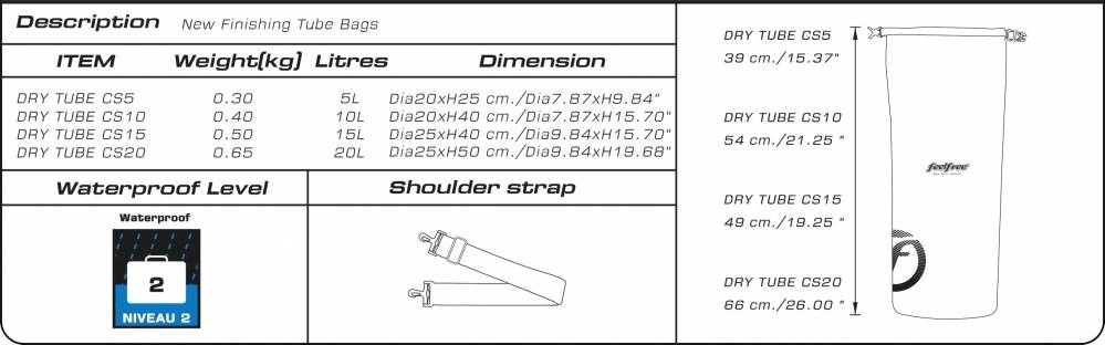 Waterproof bag Dry Tube 10L Grey