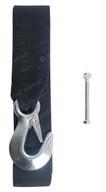 Winch strap with hook 50mm x 7.5m black